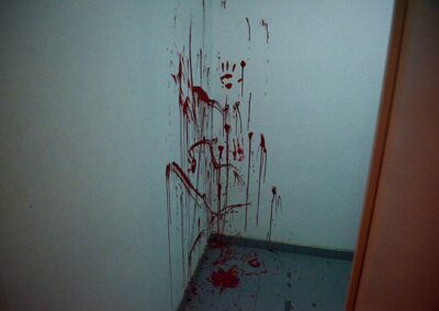 blood on the wall